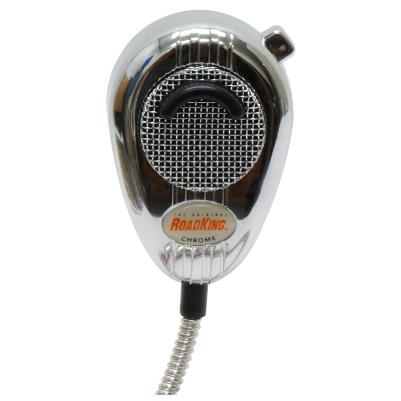 Roadking 4 Pin Dynamic Noise Canceling Cb Microphone Chrome And Chrome Cord 