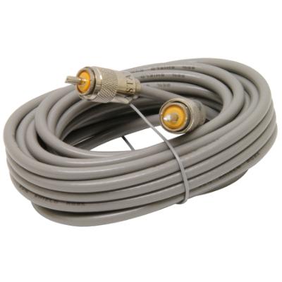 18' RG8X Cable with PL259 Connectors, Grey