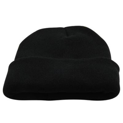 Knit Hat with Cuff, Black