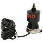 57.25 CB Antenna Kit with Stainless Steel Whip, Black w/Red K40 Logo
