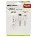 4ft Micro to USB Cable & 2.1 Amp DC Charger, White