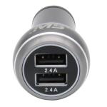12V/DC Dual 2.4A and 2.4A USB Charger, Graphite