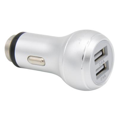 12V/DC Dual 2.4A and 2.4A USB Charger, Silver