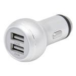 12V/DC Dual 2.4A and 2.4A USB Charger, Silver