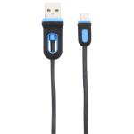 6' Micro to USB Charge and Sync Cable, Black/Blue
