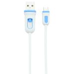 6' Micro to USB Charge and Sync Cable, White/Blue