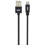 6' Micro to USB Charge and Sync Coiled Cable, Black
