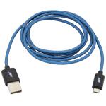 5' Micro to USB Charge and Sync Fishnet Cable, Blue/Black