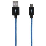 5' Micro to USB Charge and Sync Fishnet Cable, Blue/Black