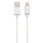 6' Micro to USB Charge and Sync Smart LED Cable, White
