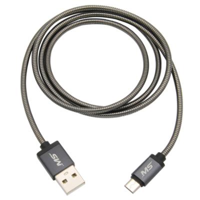 3' Micro to USB Charge and Sync Metal Cable, Graphite
