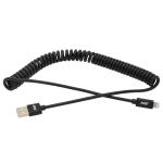 7' Lightning® to USB Charge and Sync Coiled Cable, Black