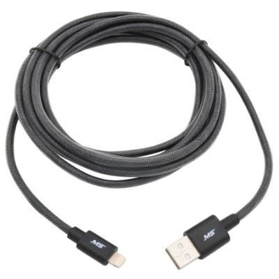 9' Lightning® to USB Charge and Sync Fishnet Cable, Black