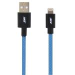 5' Lightning® to USB Charge and Sync Fishnet Cable, Blue/Black