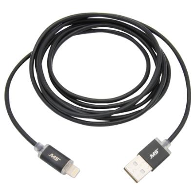 6' Lightning® to USB Charge and Sync Smart LED Cable, Black