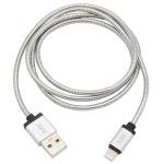 3' Lightning® to USB Charge and Sync Metal Cable, Silver