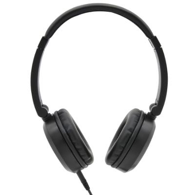 Stereo Folding Headphones with In-Line Mic, Black