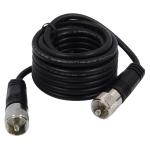 12' CB Antenna Coax Cable with PL-259 Connectors, Black
