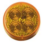 2.5 Round LED Diamond Lens Sealed Light with 2-Pin Connection, Amber