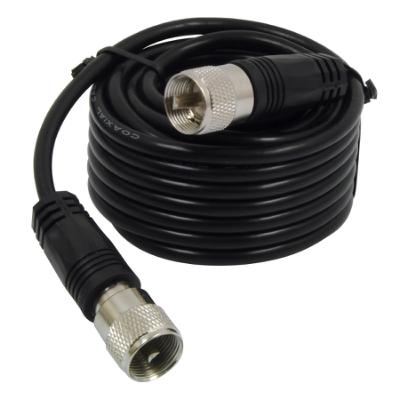18' CB Antenna Coax Cable with PL-259 Connectors, Black