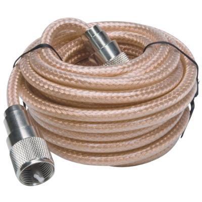 18' CB Antenna Mini-8 Coax Cable with PL-259 Connectors, Clear