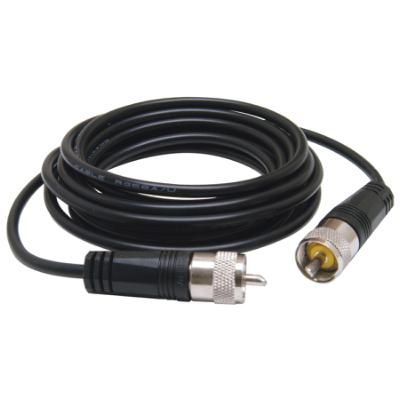 9' CB Antenna Coax Cable with PL-259 Connectors, Black